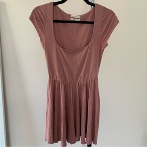 UO Square Neck Cupro Romper — Dusty Mauve